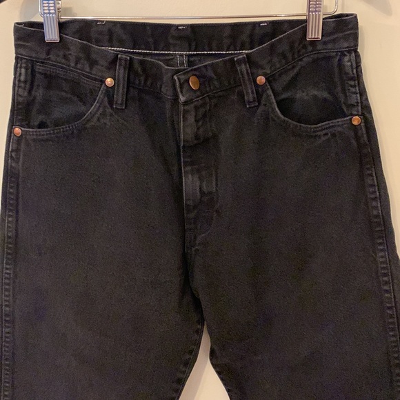 WRANGLERS- Vintage Men’s black wash denim -size 34x34 - Picture 5 of 9